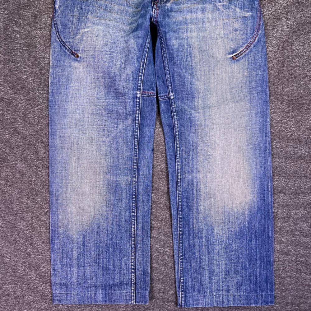 Diesel Jeans Mens 34x27 Blue Grunge Baggy Straight Y2K Button Fly‎ Hemmed Retro - Picture 11 of 16